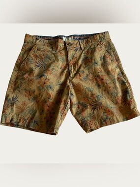 Denim & Flower Olive-Tan Floral Print Men’s Shorts - 32 waist 7” inseam